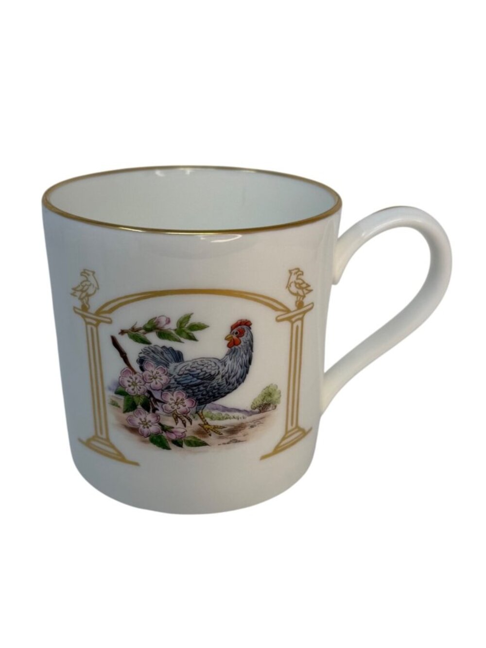 Boehm Birds Flowers Original 13 States Mug Tea Cup Delaware Blue Hen Chicken‎